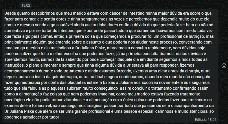Depoimento paciente